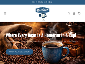 bluebrewcoffeeroasters.com homepage screenshot