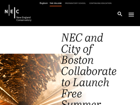 'necmusic.edu' screenshot