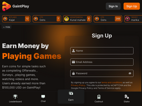'gaintplay.com' screenshot