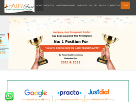 'hairsure.in' screenshot