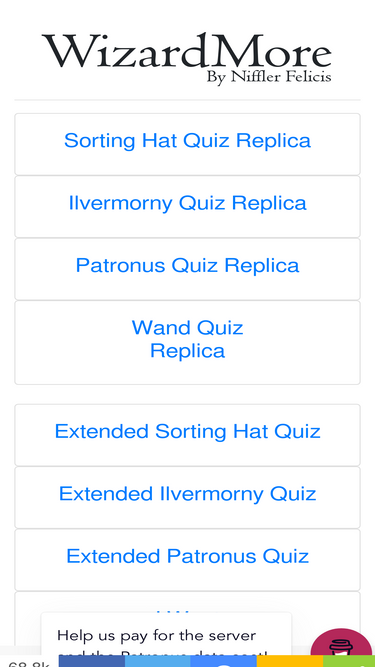 The Extended Sorting Hat Quiz