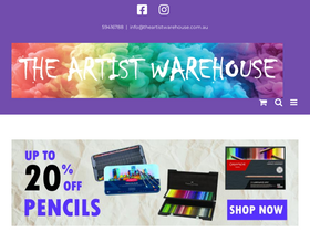 theartistwarehouse.com.au homepage screenshot