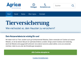 'agriatierversicherung.de' screenshot