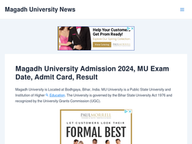 'magadhuniversity.in' screenshot