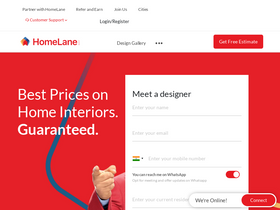 'homelane.com' screenshot