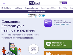 'fairhealthconsumer.org' screenshot