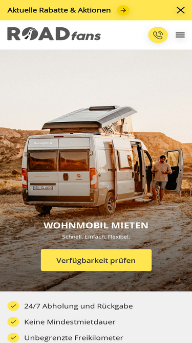 Camping Auto mieten bei Roadfans