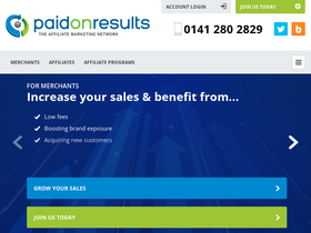 'paidonresults.net' screenshot