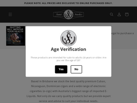 samssmokes.com.au homepage screenshot