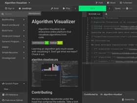 'algorithm-visualizer.org' screenshot