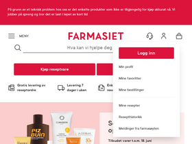'farmasiet.no' screenshot