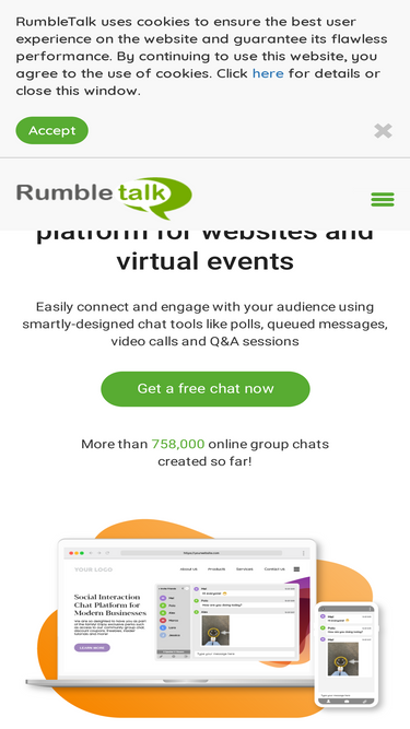 Online group chat  Rumbletalk, chat for live events and websites