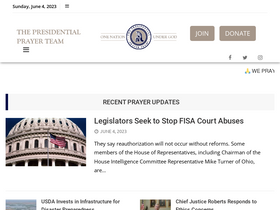 'presidentialprayerteam.org' screenshot