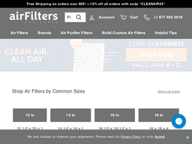 'airfiltersdelivered.com' screenshot