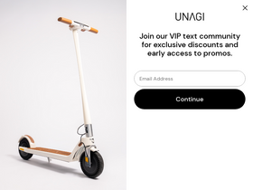 'unagiscooters.com' screenshot