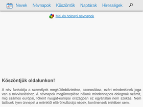 'nevenapja.hu' screenshot