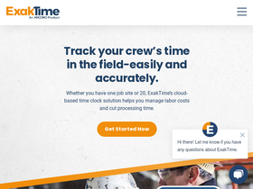 'exaktime.com' screenshot