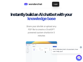 Wonderchat - Instantly build AI chatbots from a link to your knowledge base or PDF files.