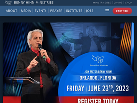 'bennyhinn.org' screenshot