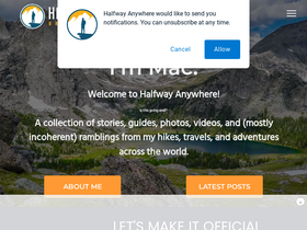 'halfwayanywhere.com' screenshot