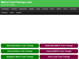 'metrotraintimings.in' screenshot