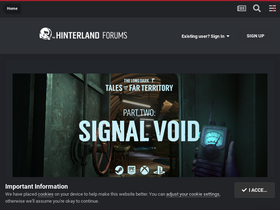 'hinterlandforums.com' screenshot