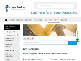 'lawhandbook.sa.gov.au' screenshot