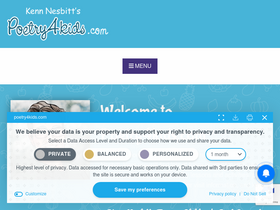 'poetry4kids.com' screenshot