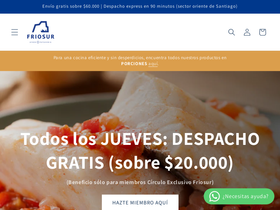 tiendafriosur.cl homepage screenshot