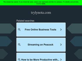 trylynota.com homepage screenshot