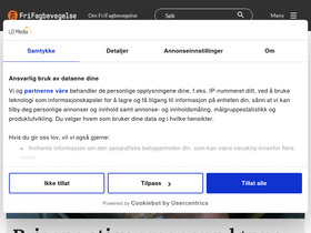 'frifagbevegelse.no' screenshot