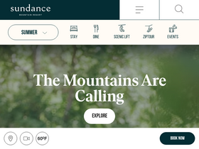 'sundanceresort.com' screenshot
