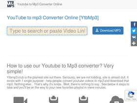 'ytbmp3.club' screenshot
