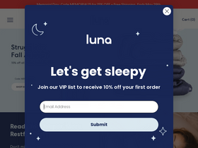 'lunablanket.com' screenshot