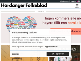 'hardanger-folkeblad.no' screenshot