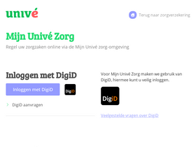 'mijnunivezorg.nl' screenshot