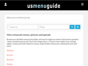 'usmenuguide.com' screenshot