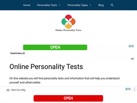 'onlinepersonalitytests.org' screenshot