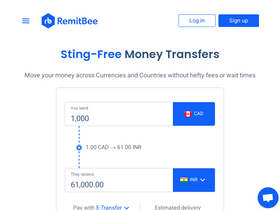 'remitbee.com' screenshot