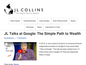 'jlcollinsnh.com' screenshot