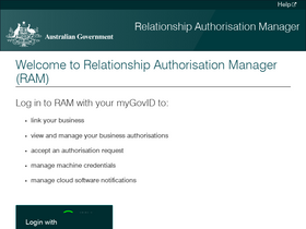 'authorisationmanager.gov.au' screenshot