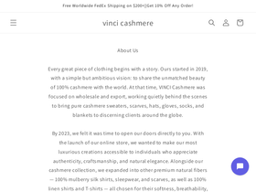 vinci cashmere website screenshot