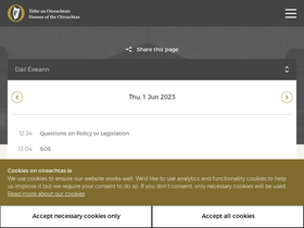 'oireachtas.ie' screenshot