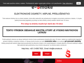 'e-smoke.sk' screenshot