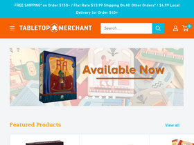 'tabletopmerchant.com' screenshot