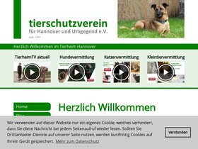 'tierheim-hannover.de' screenshot
