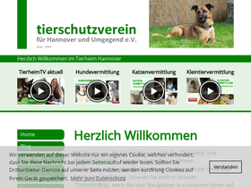'tierheim-hannover.de' screenshot