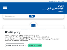 'uhcw.nhs.uk' screenshot
