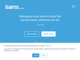 'isams.com' screenshot