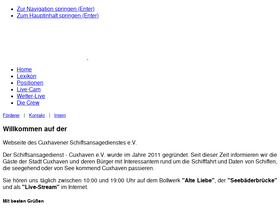 'schiffsansagedienst-cuxhaven.de' screenshot